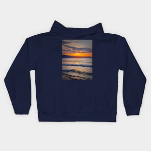 Vibrant sunrise at the Bulgarian coastline Kids Hoodie